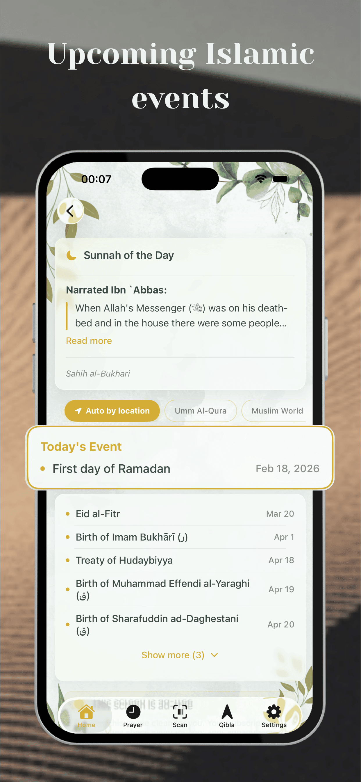 Upcoming Islamic events